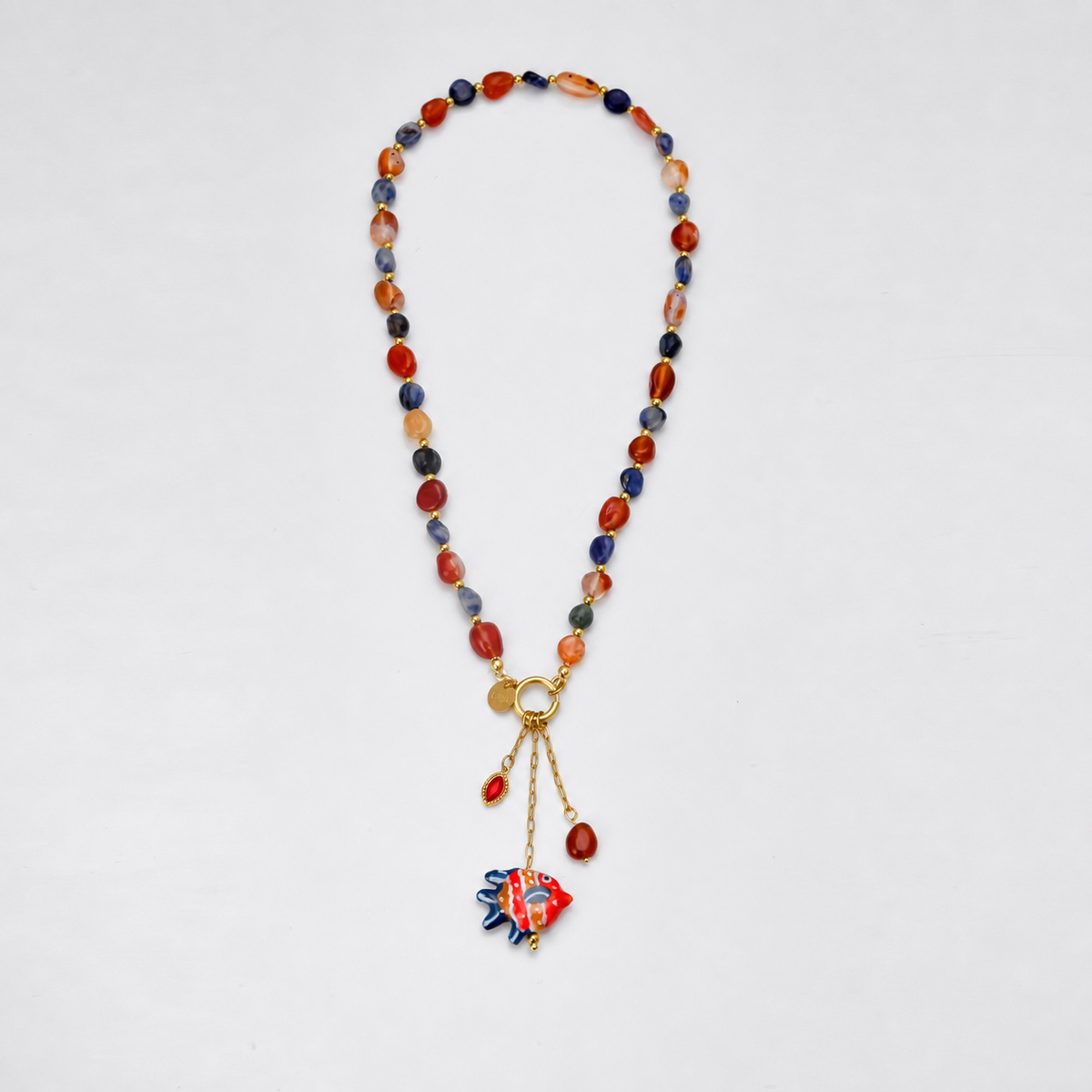 Collar piedras y pez - collar de joyeria al por mayor