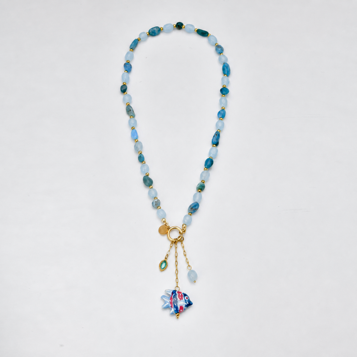 Collar piedras y pez - collar de joyeria al por mayor