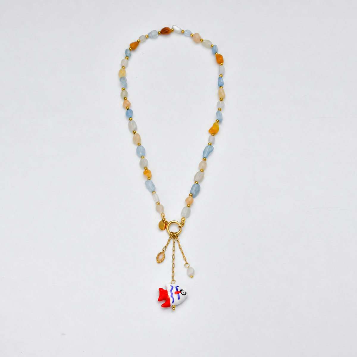 Collar piedras y pez - collar de joyeria al por mayor