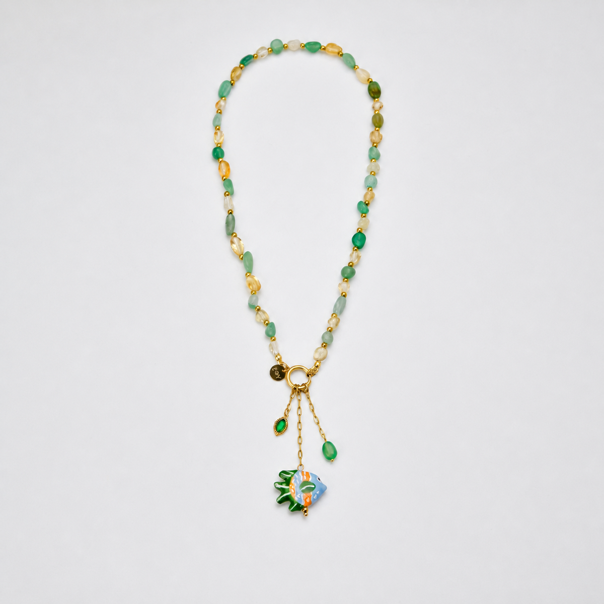 Collar piedras y pez - collar de joyeria al por mayor