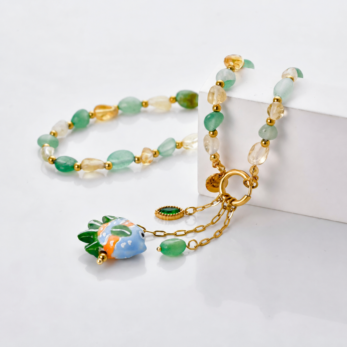Collar piedras y pez - collar de joyeria al por mayor