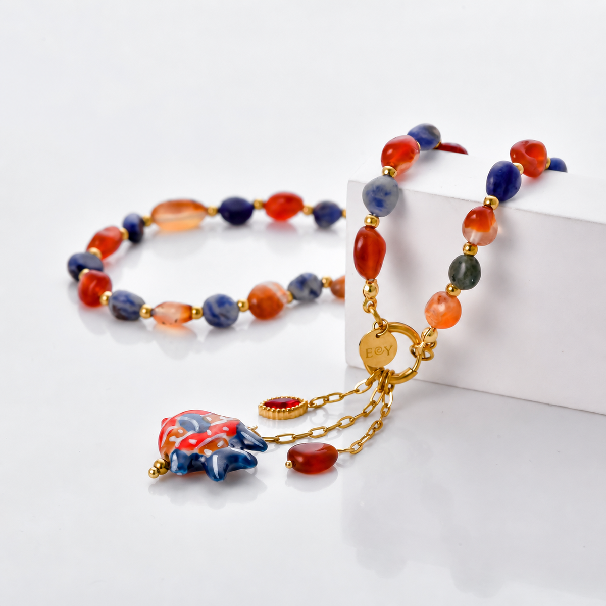 Collar piedras y pez - collar de joyeria al por mayor