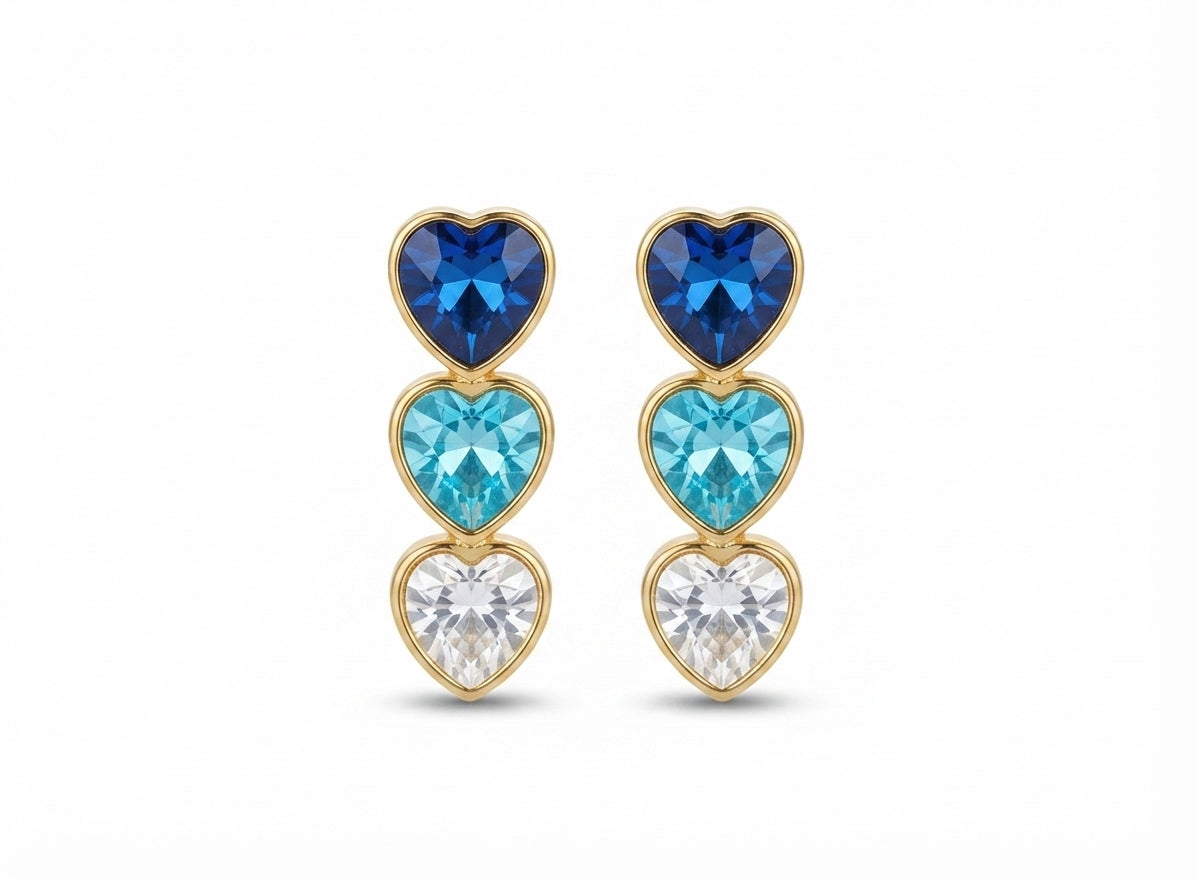 Pendientes con circonitas dorados
