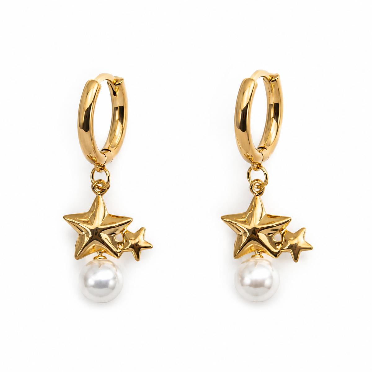 Pendientes con perlas dorados