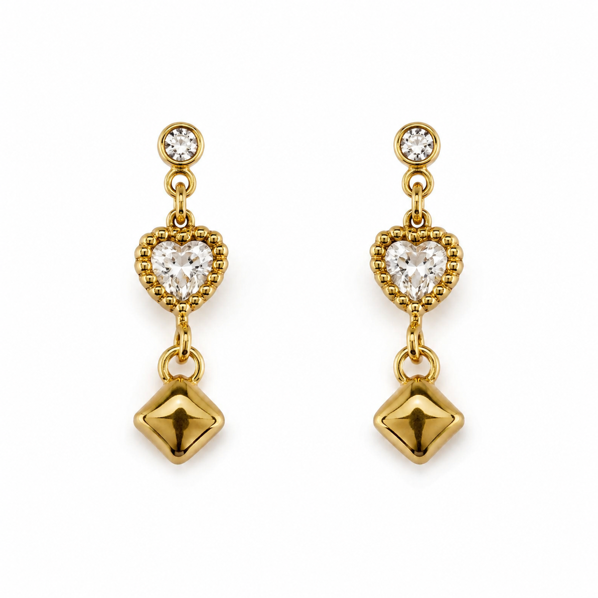 Pendientes con circonitas dorados