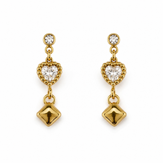 Pendientes con circonitas dorados
