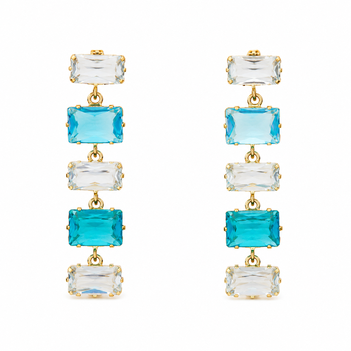Pendientes con circonitas dorados