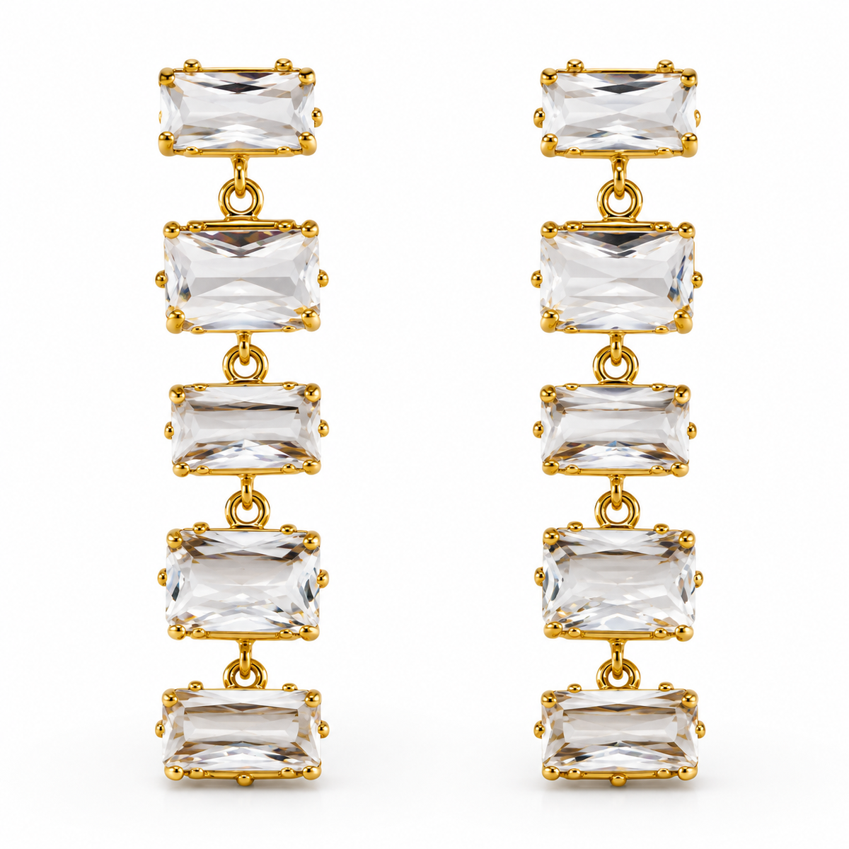 Pendientes con circonitas dorados