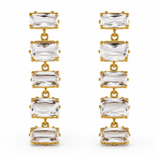 Pendientes con circonitas dorados