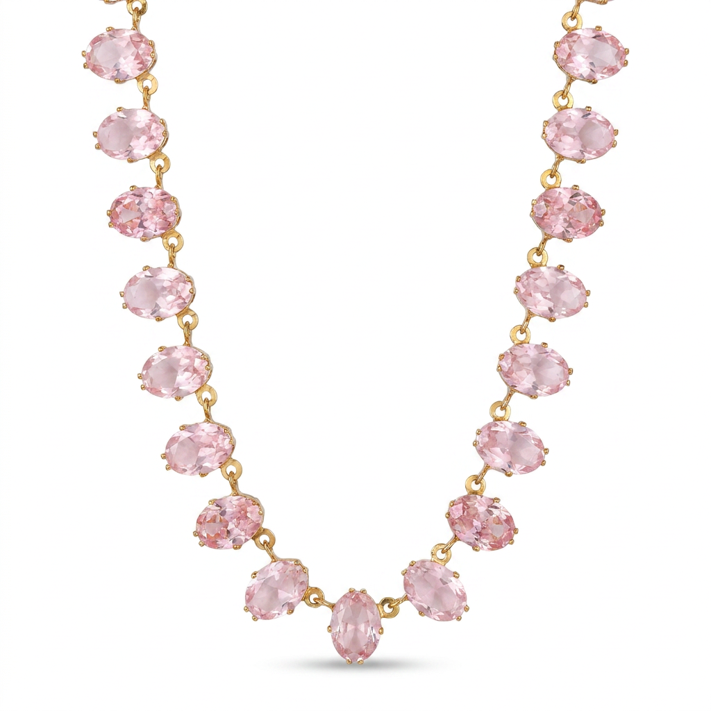 Collar Cristales Rosa
