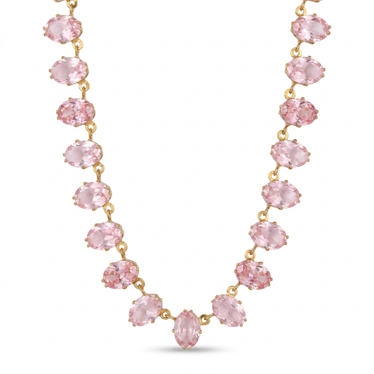 Collar Cristales Rosa