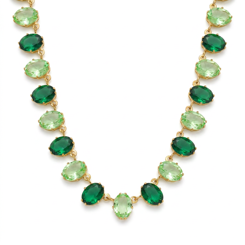 Collar Cristales Verde