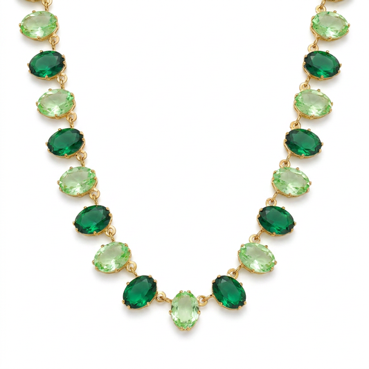 Collar Cristales Verde