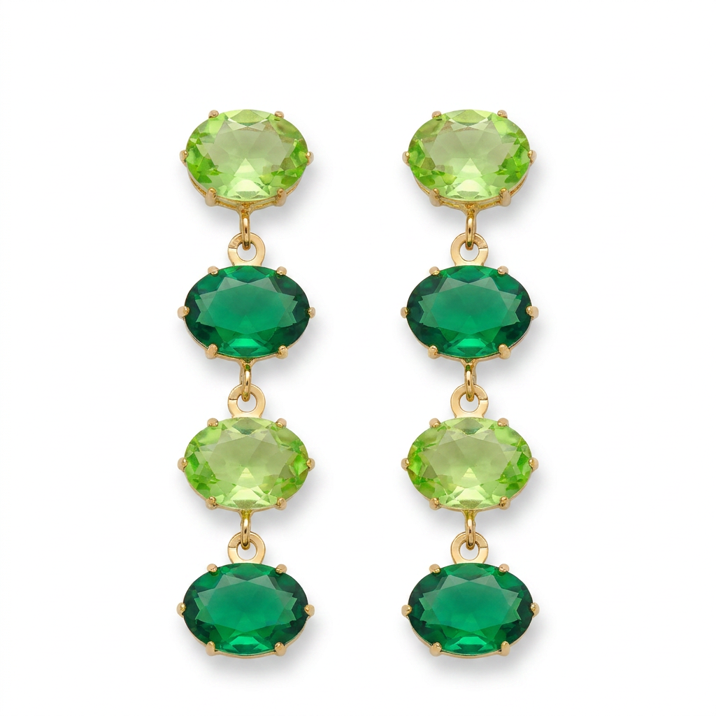 Pendientes con vidrio dorados