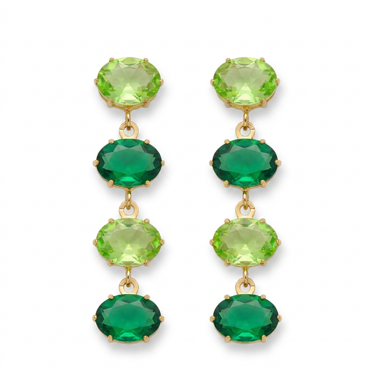 Pendientes con vidrio dorados