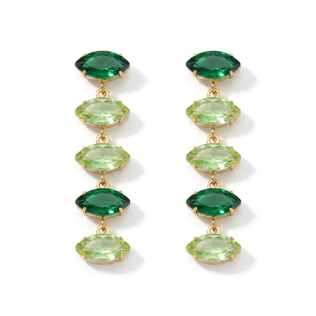 Pendientes con vidrio dorados