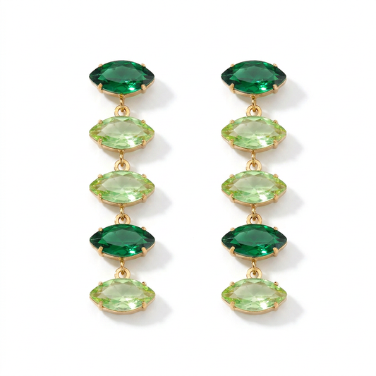 Pendientes con vidrio dorados