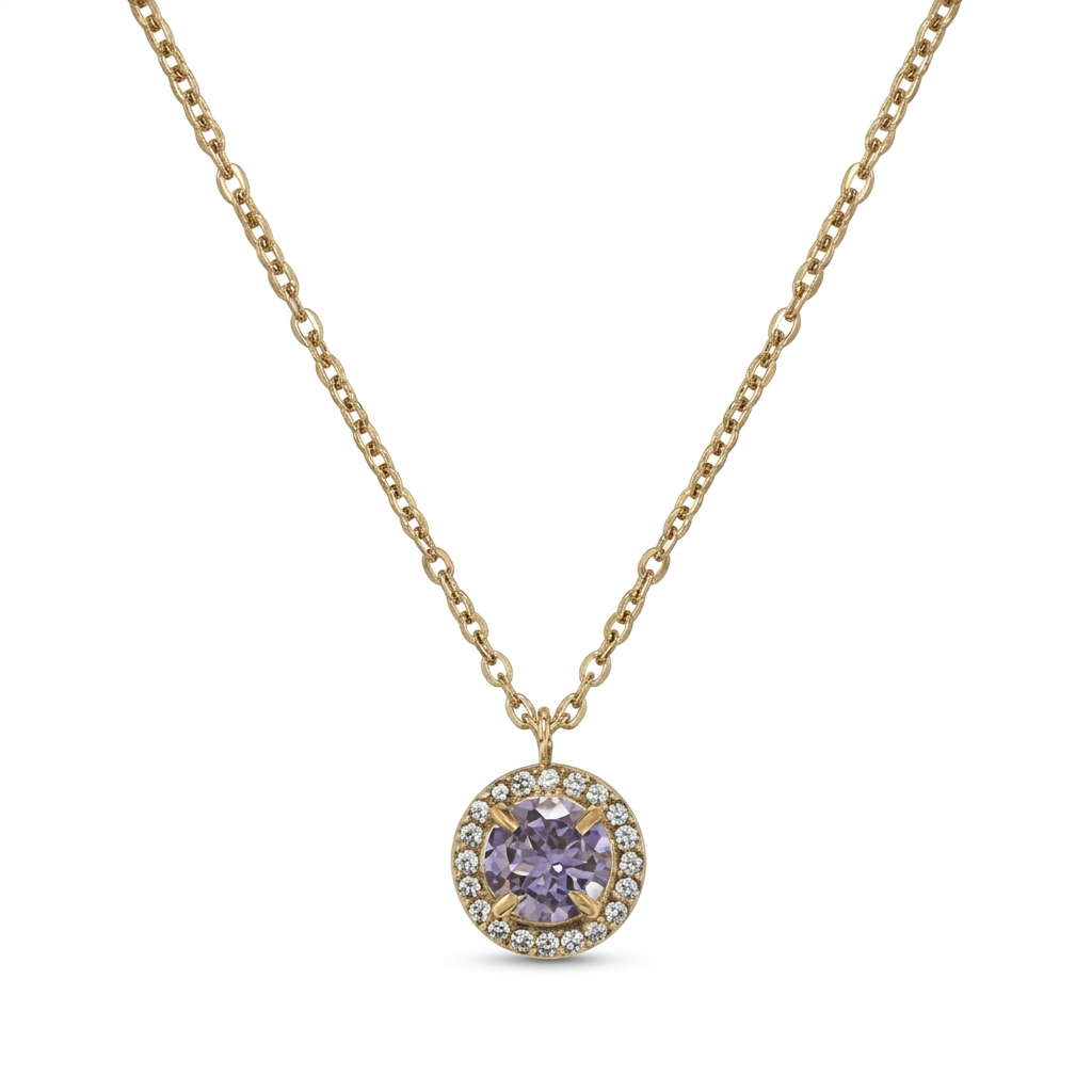 Collar con circonitas dorado