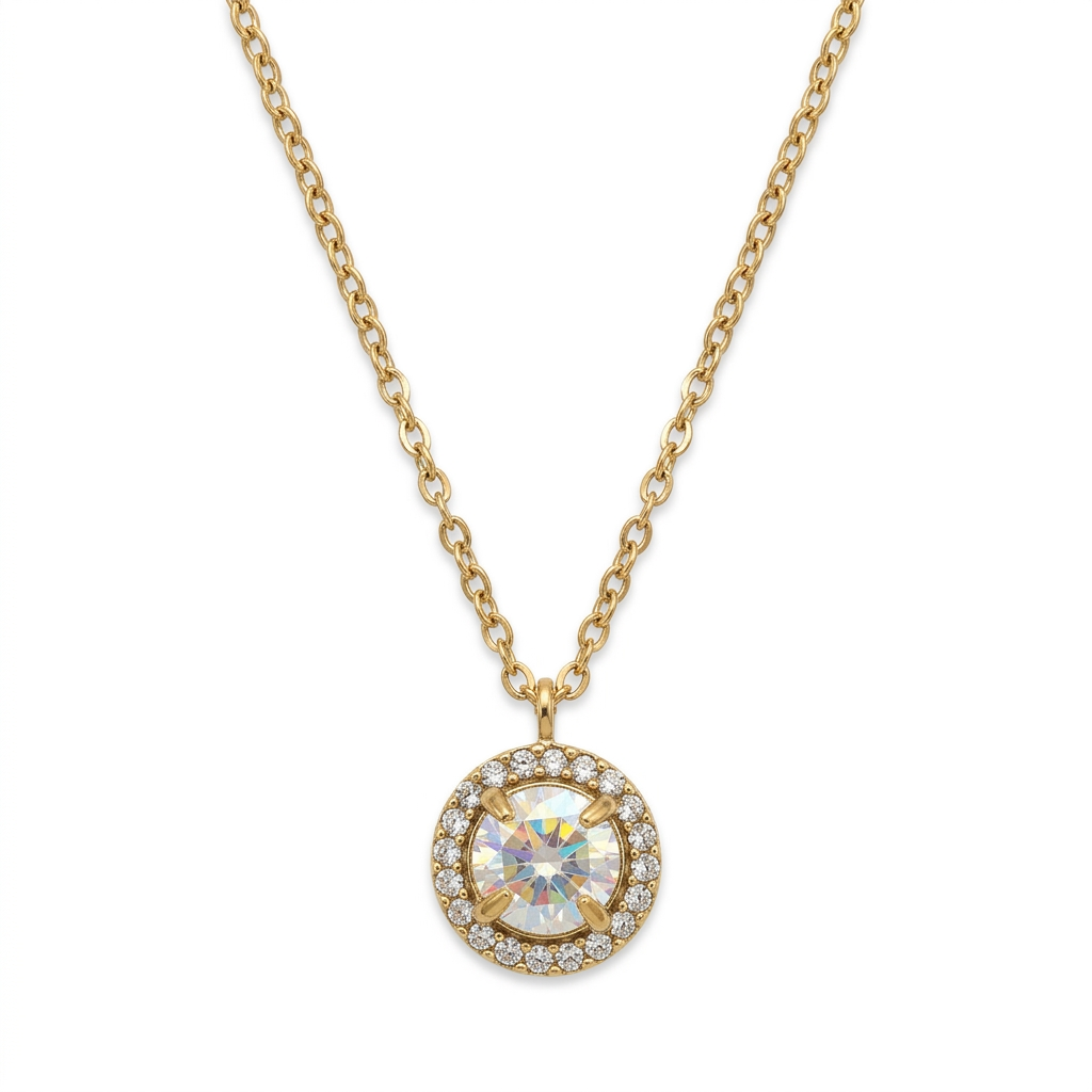 Collar con circonitas dorado