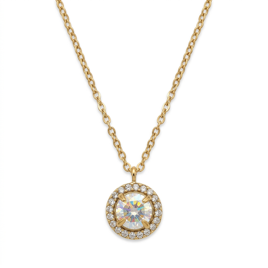 Collar con circonitas dorado