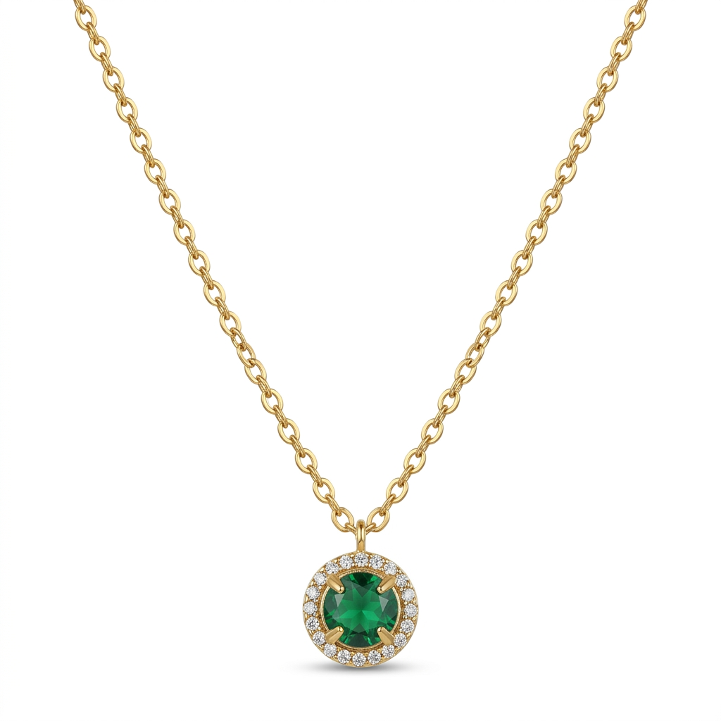 Collar con circonitas dorado