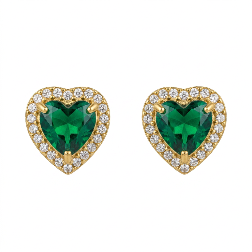 Pendientes con circonitas dorados