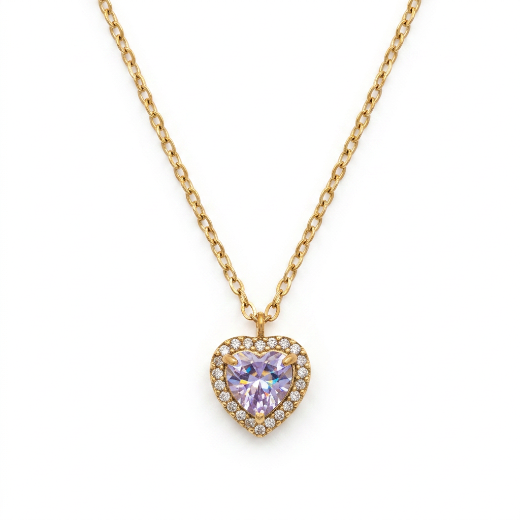 Collar Corazón Lila