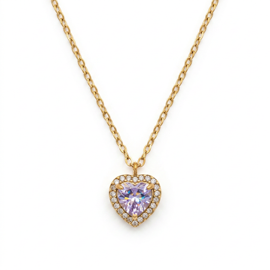 Collar Corazón Lila