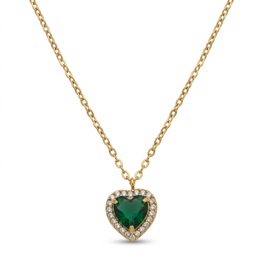 Collar Corazón Verde