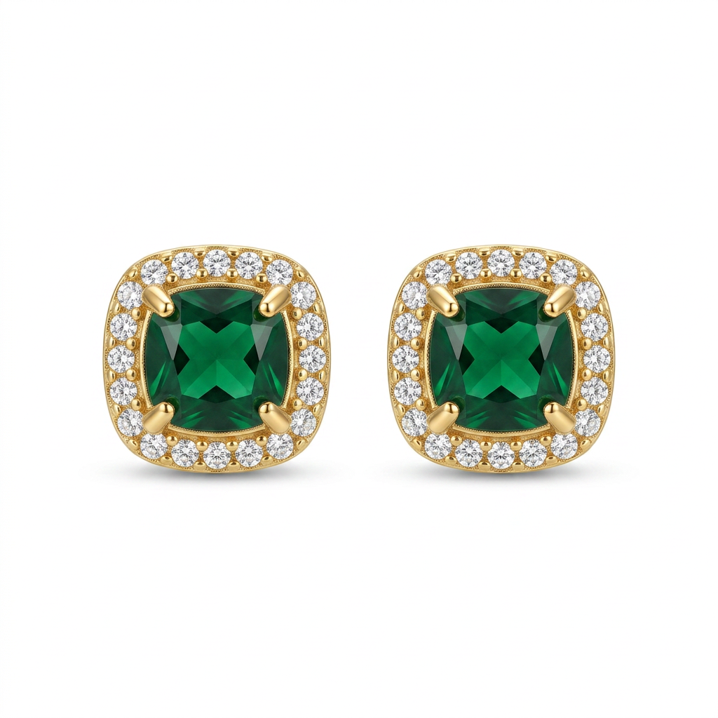 Pendientes con circonitas dorados