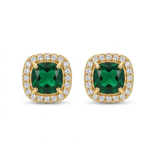 Pendientes con circonitas dorados
