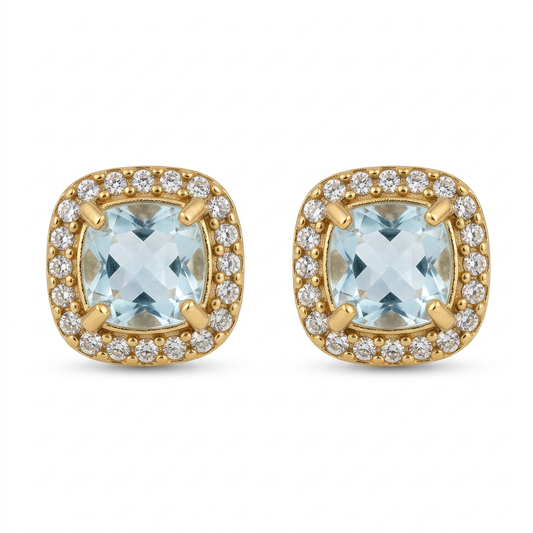 Pendientes con circonitas dorados