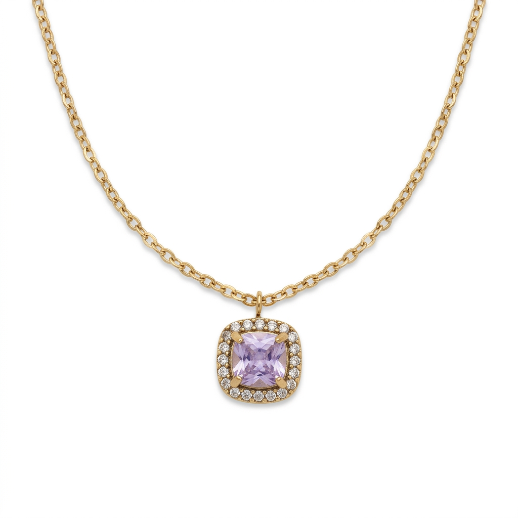 Collar con circonitas dorado
