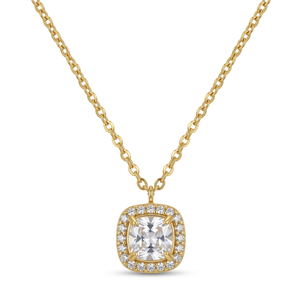 Collar con circonitas dorado