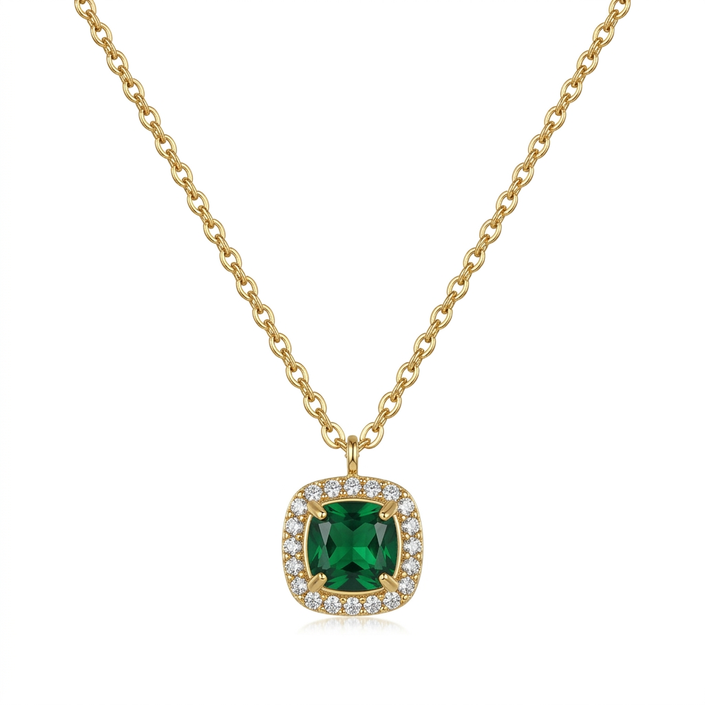 Collar con circonitas dorado