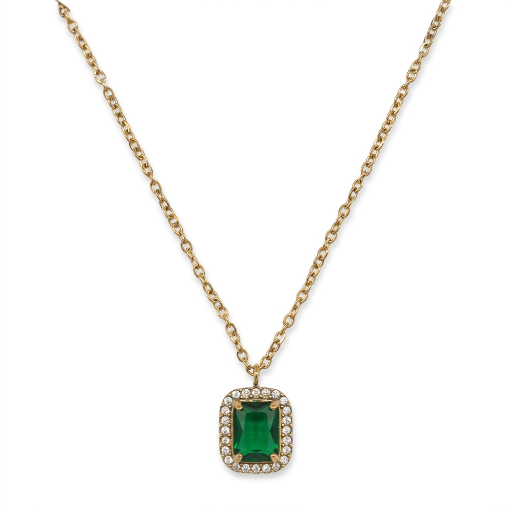 Collar con circonitas dorado