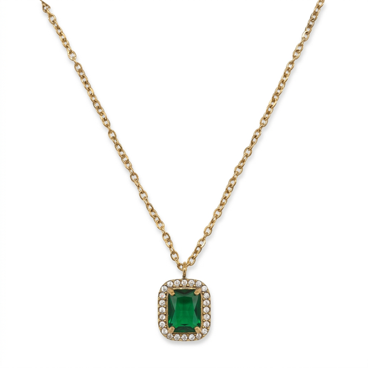 Collar con circonitas dorado