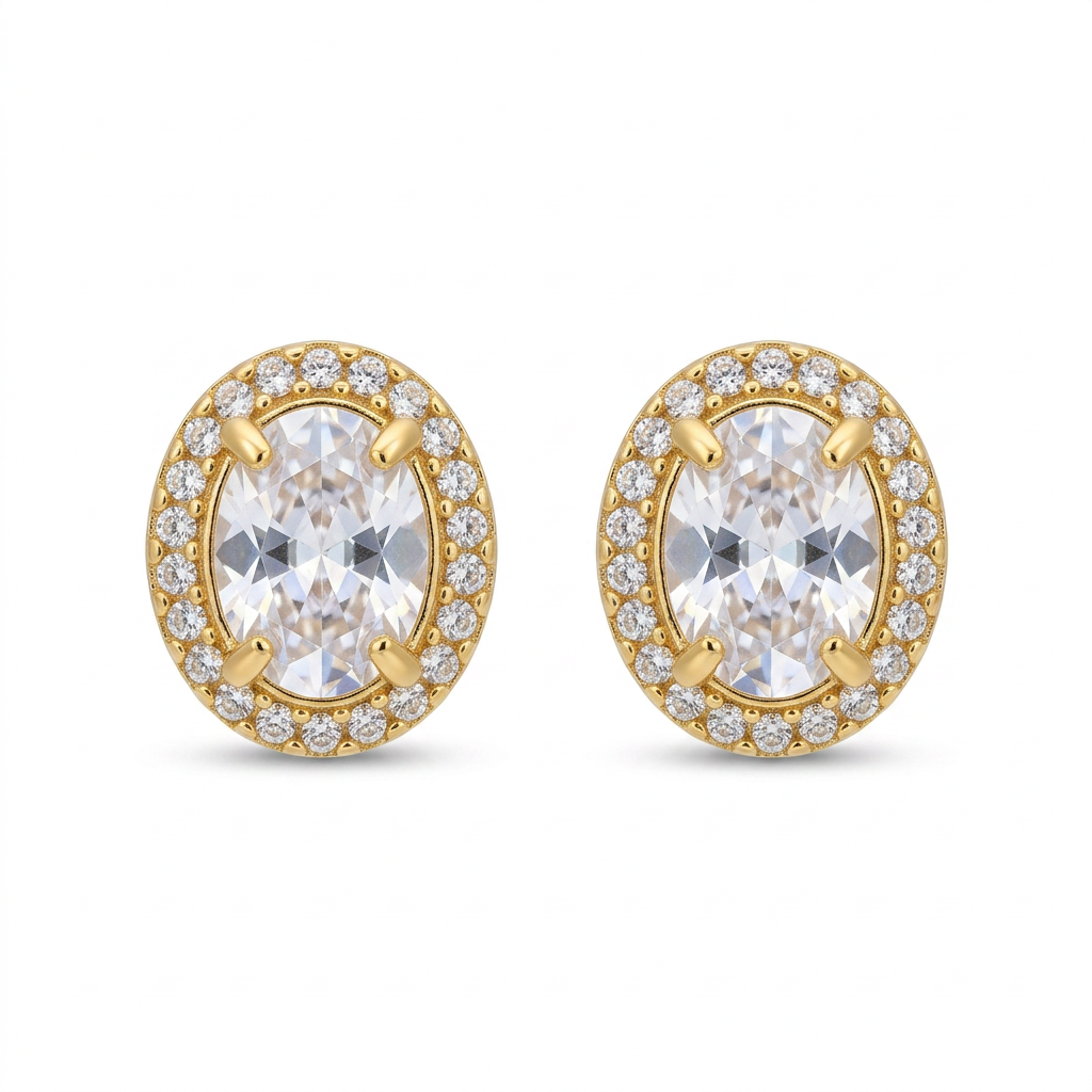 Pendientes con circonitas dorados