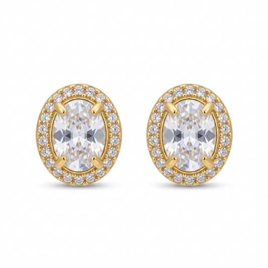 Pendientes con circonitas dorados