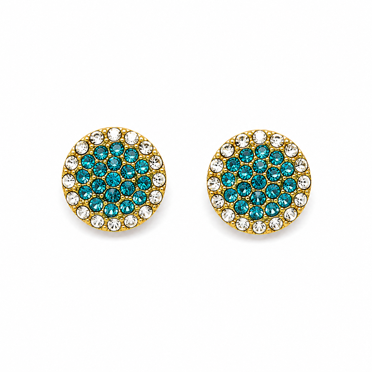 Pendientes con circonitas dorados