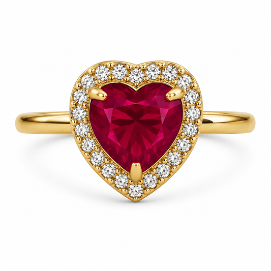 Anillo Corazón Rojo