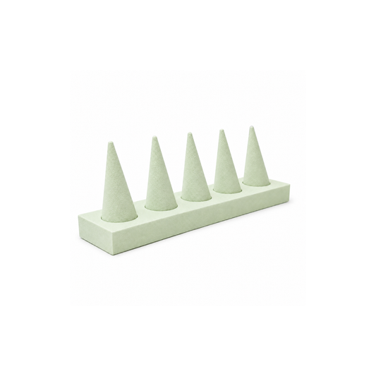 Exhibidor de 5 Conos para Anillos - 4 Colores - Verde