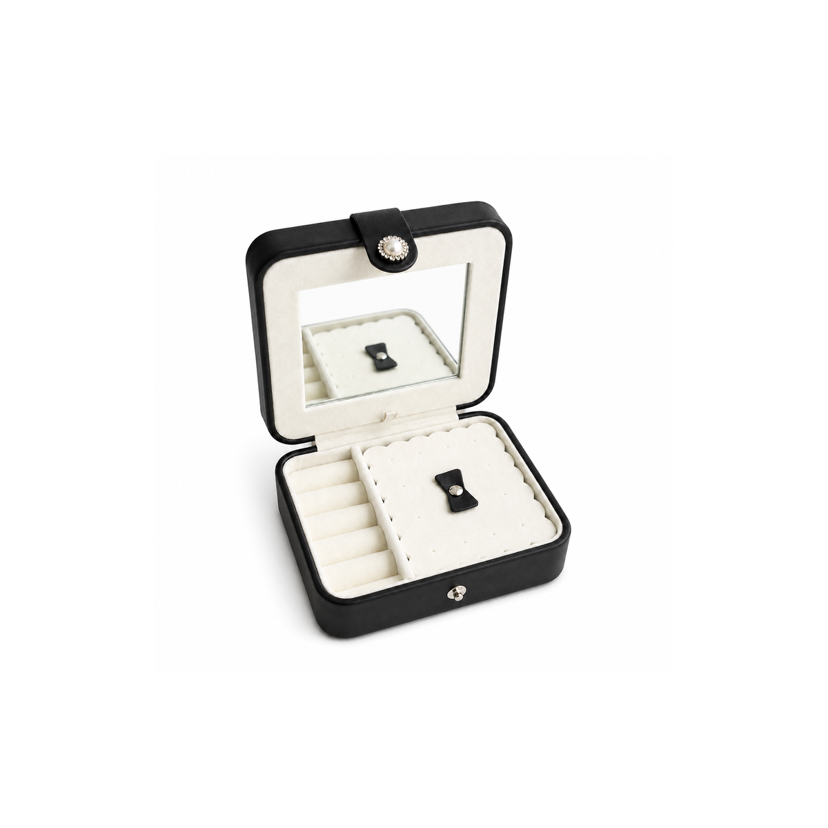 Cofre Joyero con Espejo - 5 Colores - Negro