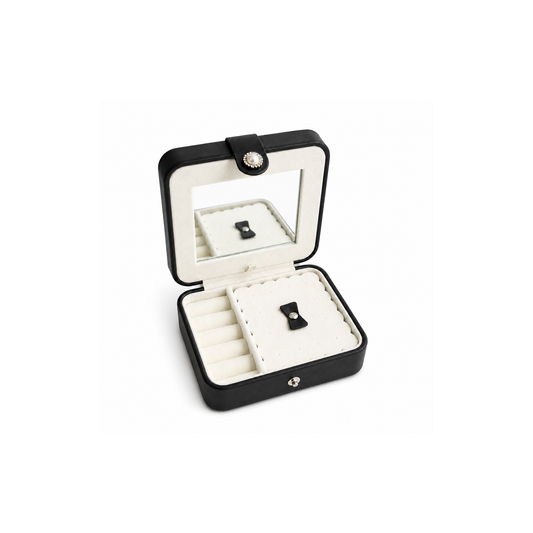 Cofre Joyero con Espejo - 5 Colores - Negro