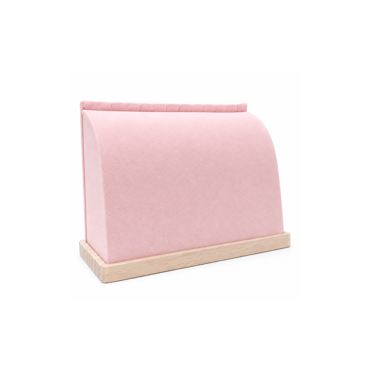 Exhibidor Curvo para Collares con Base de Madera - 4 Colores - Rosa