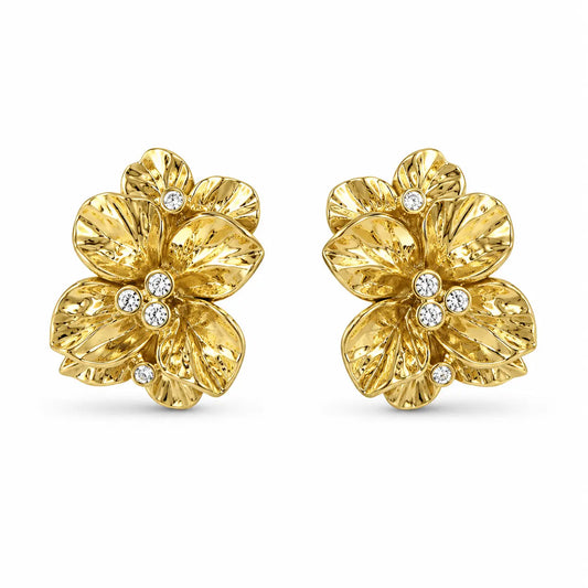 Pendiente Flor Dorado