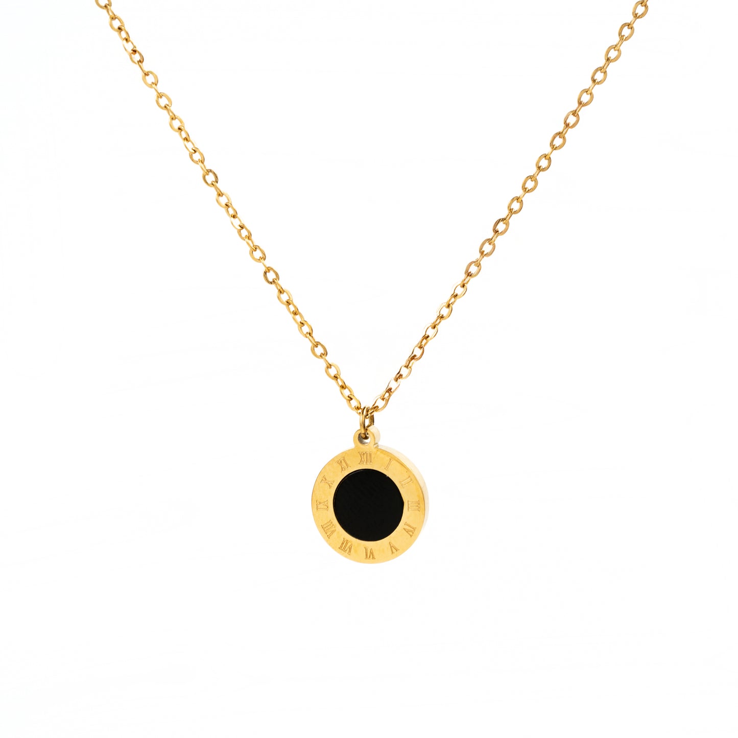 Collar Elegante Dorado con Numeros Romanos