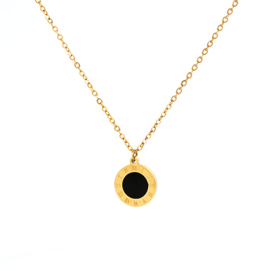 Collar Elegante Dorado con Numeros Romanos