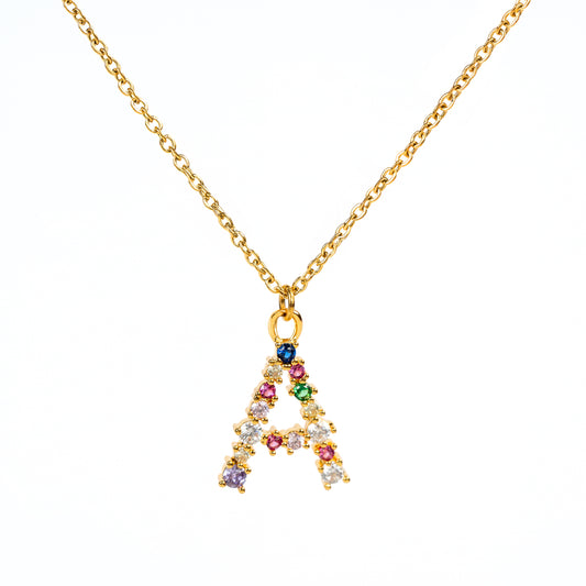 Collar letra A Zirconia