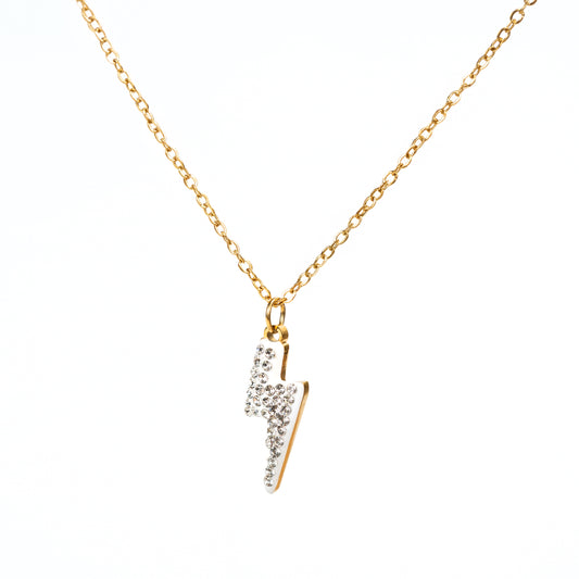 Collar forma de Rayo con Zirconia